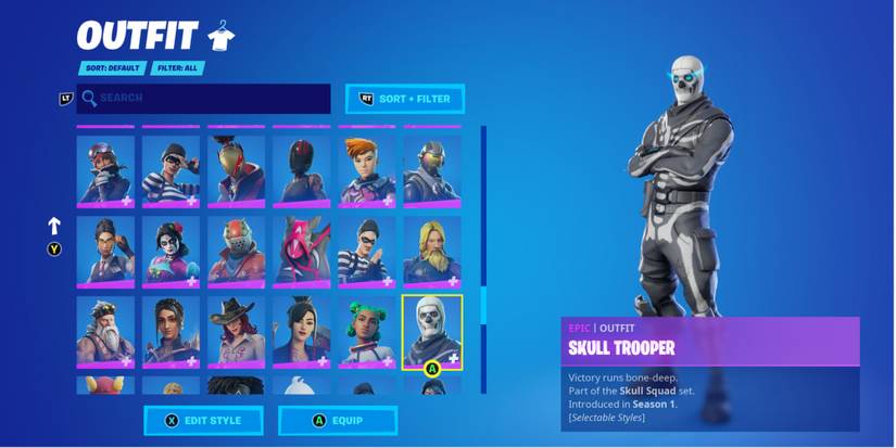 the famous skull trooper skin in fortnite