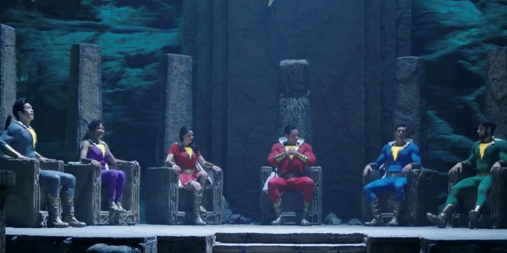 the shazam family at the rock of eternity