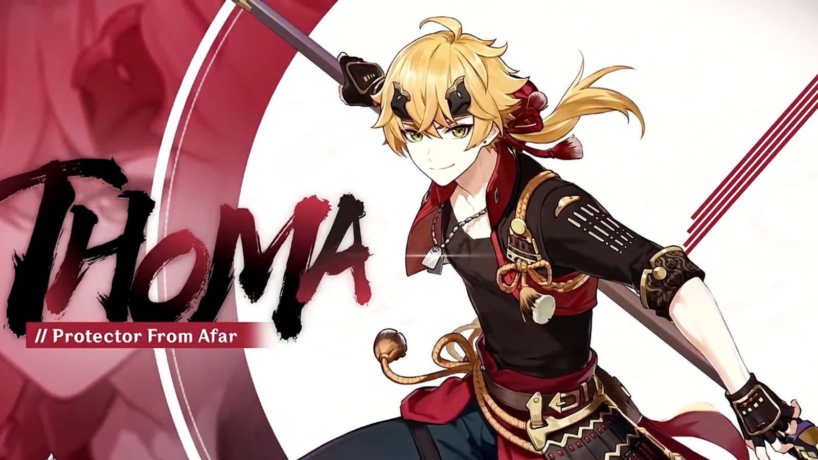 thoma smiling in genshin impact