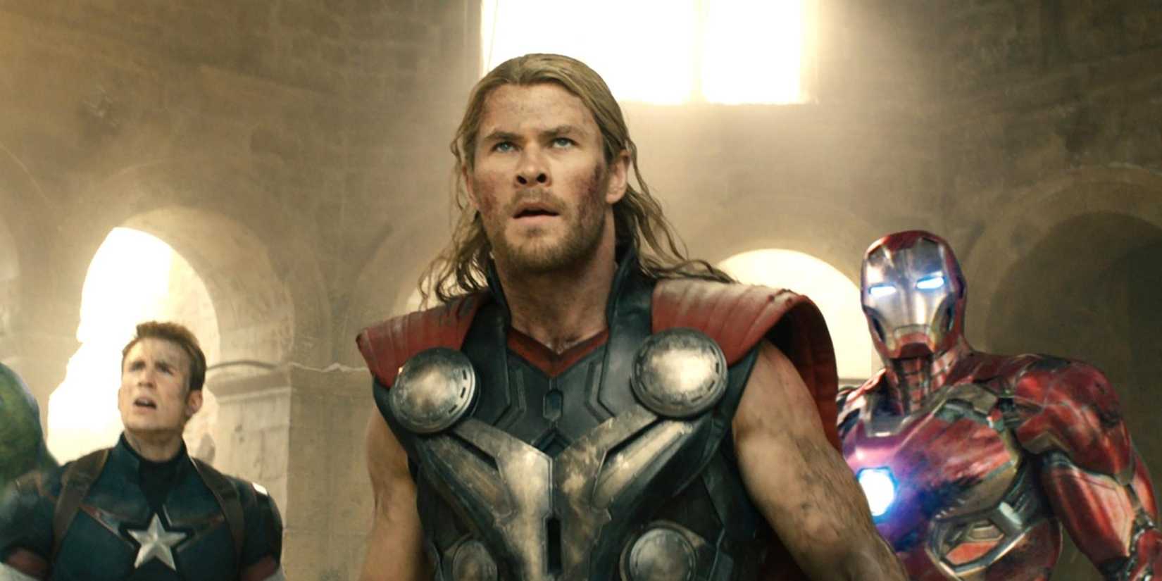 Thor, Captain America, and Iron Man in Avengers: Age of Ultron