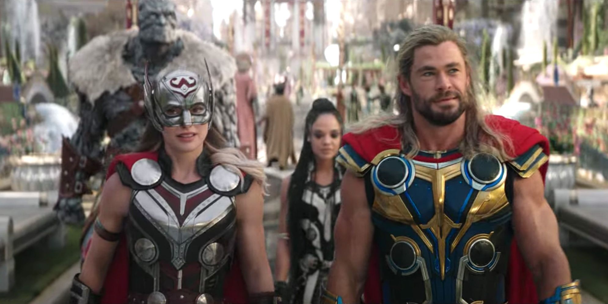 thor with mighty thor, korg and valkyrie