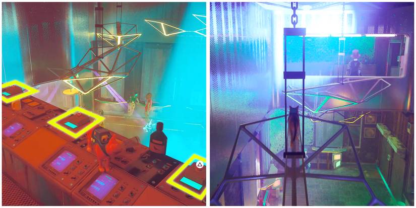 three light buttons in stray