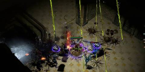 A Ranger using the Toxic Rain skill in Path of Exile.