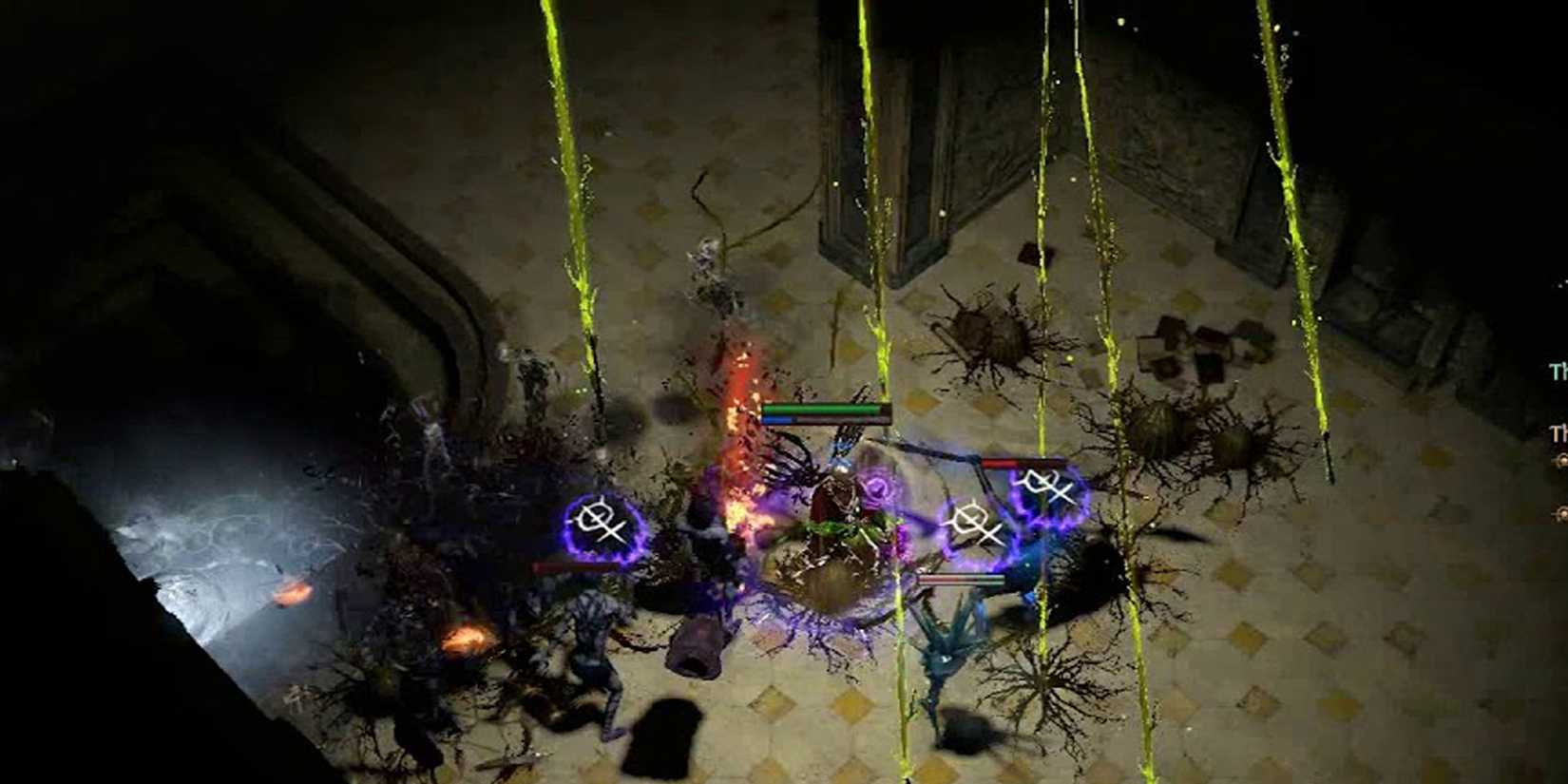 A Ranger using the Toxic Rain skill in Path of Exile.