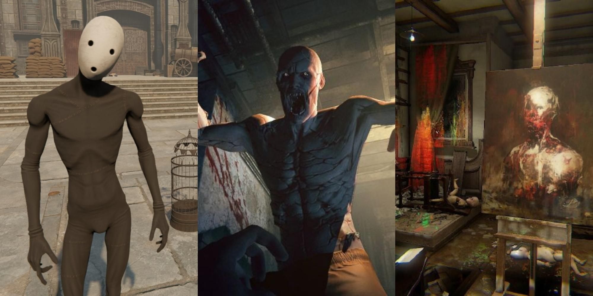 tragedian in Pathologic 2 , monster in Outlast, painting in Layers of Fear