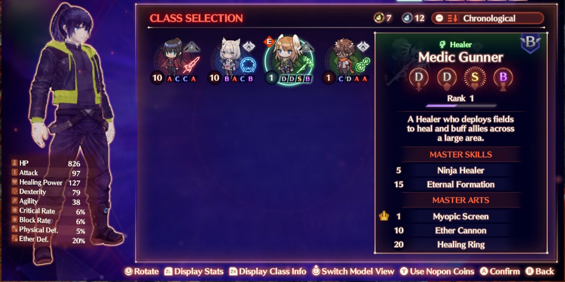 xenoblade 3 class selection screen