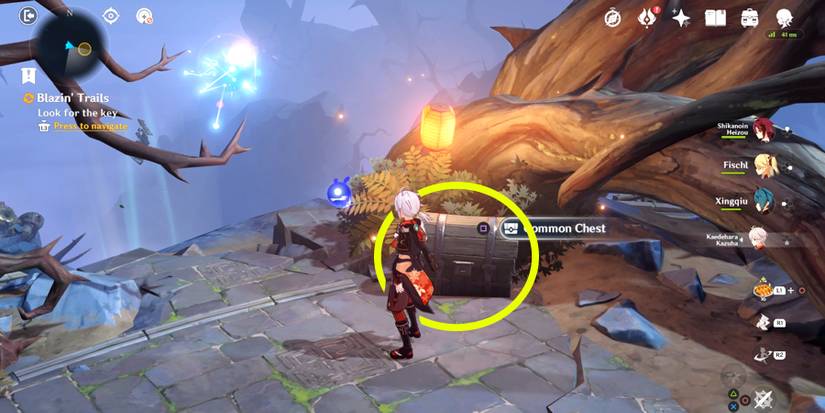 xinyan domain first chest location in genshin impact