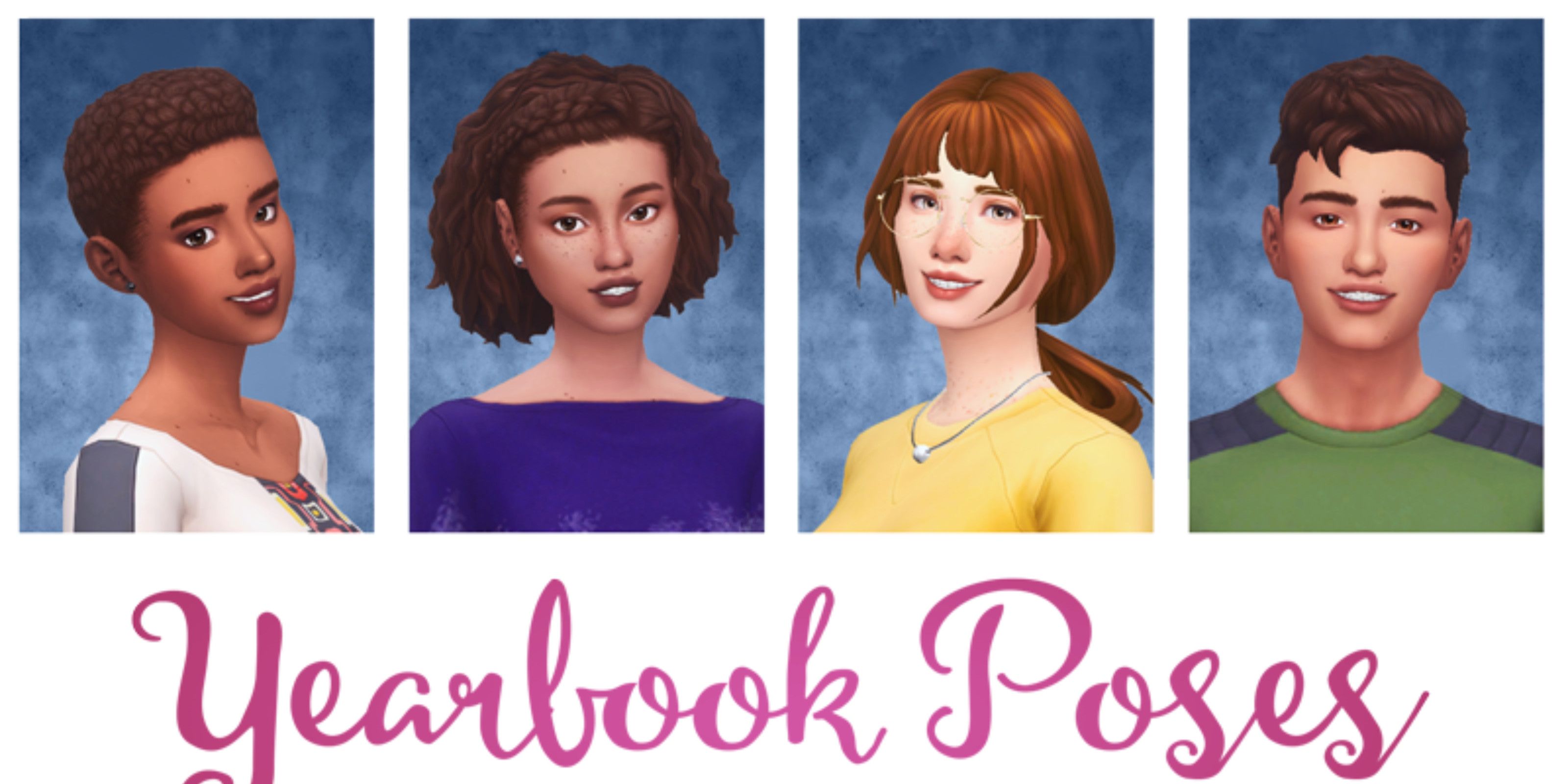 a set of in-game and cas poses for teen sims