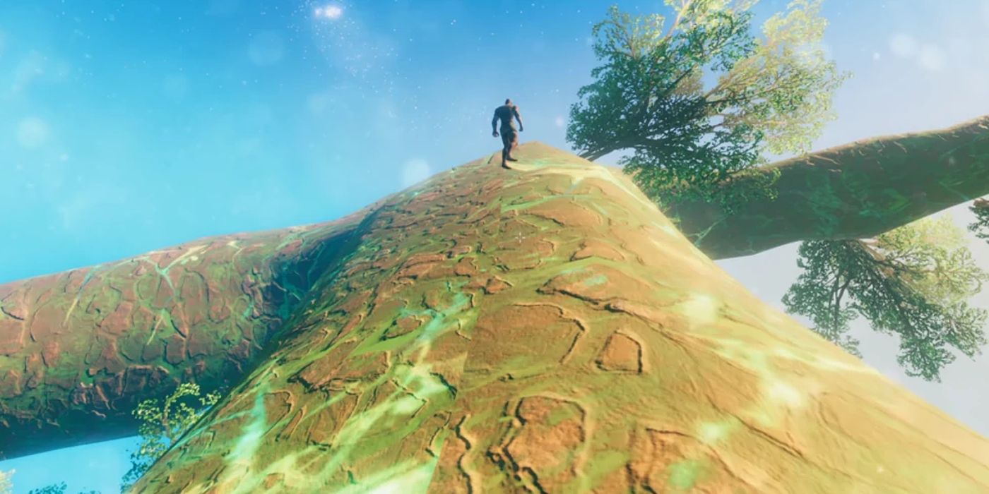 Player standing on Yggdrasil Valheim