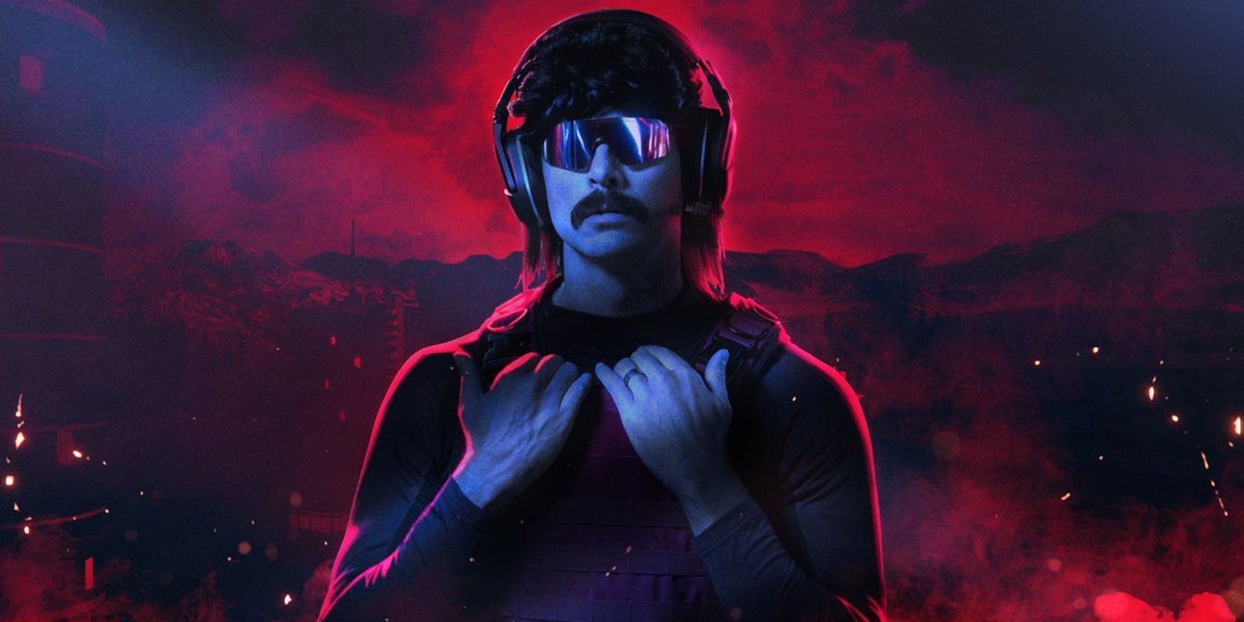 dr disrespect fake red background