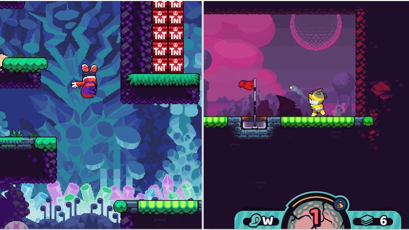 A cutscene featuring characters and playing a round of golf in Cursed to Golf