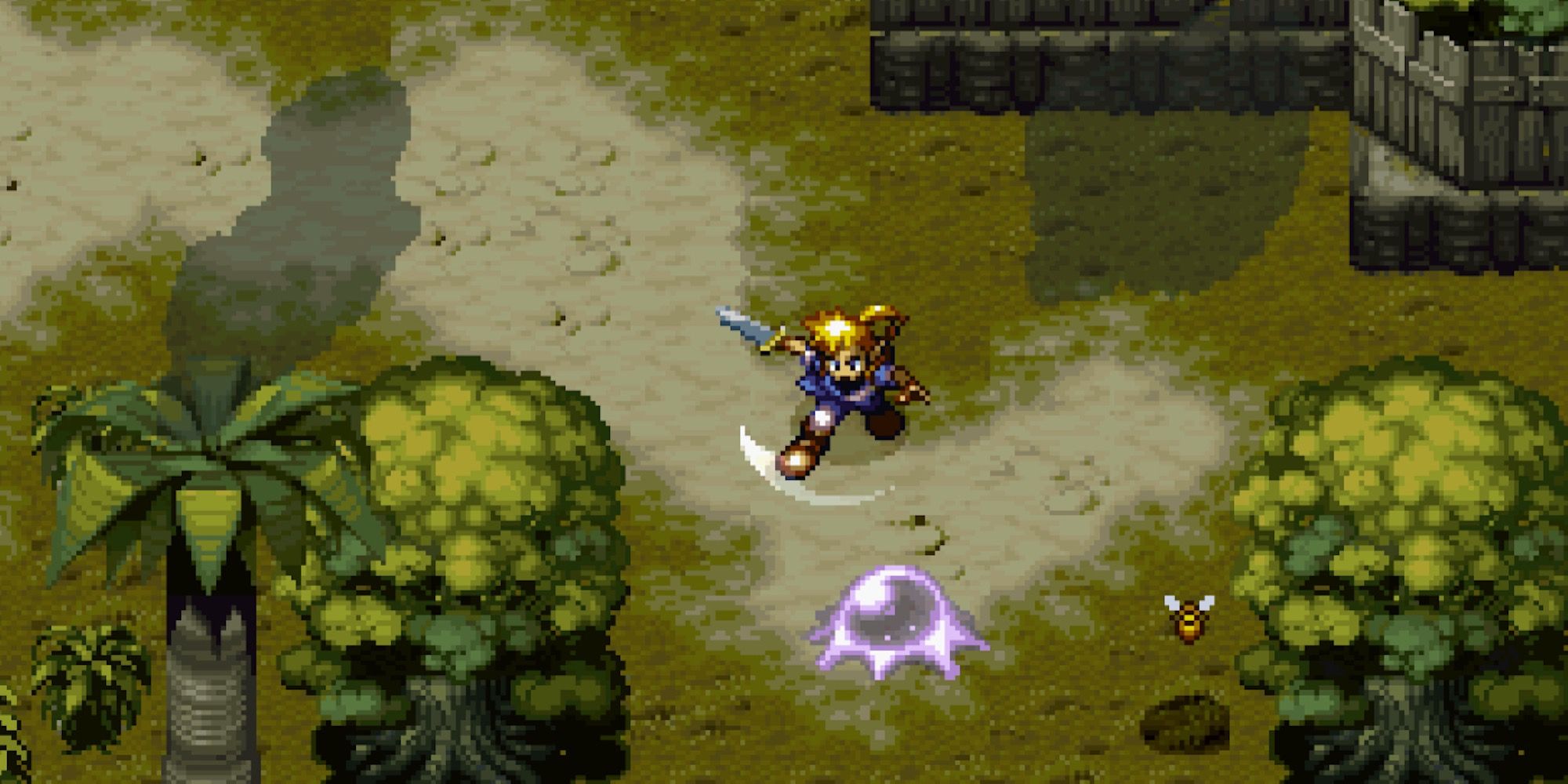 Fighting enemies in Alundra