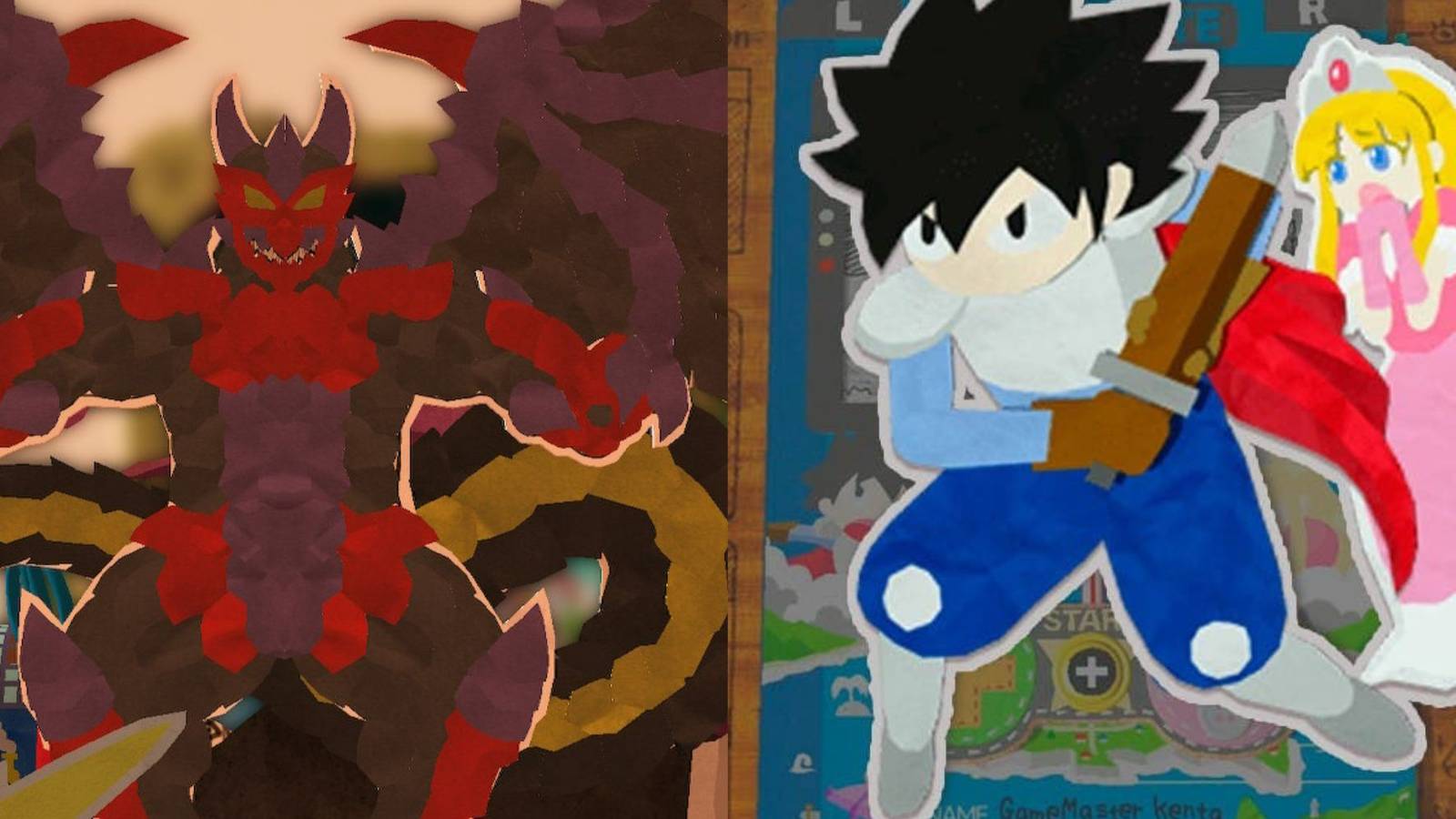 Two screenshots from RPG Time: The Legend of Wright, Wright and the Princess on the right and Dethgawd on the right