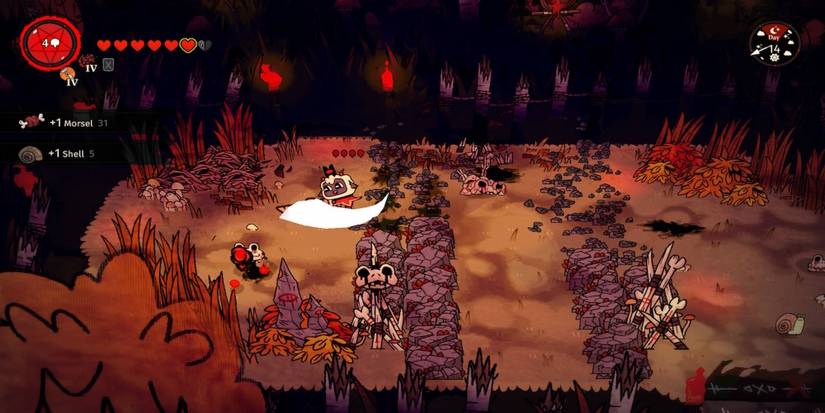 Fighting enemies in Cult of the Lamb