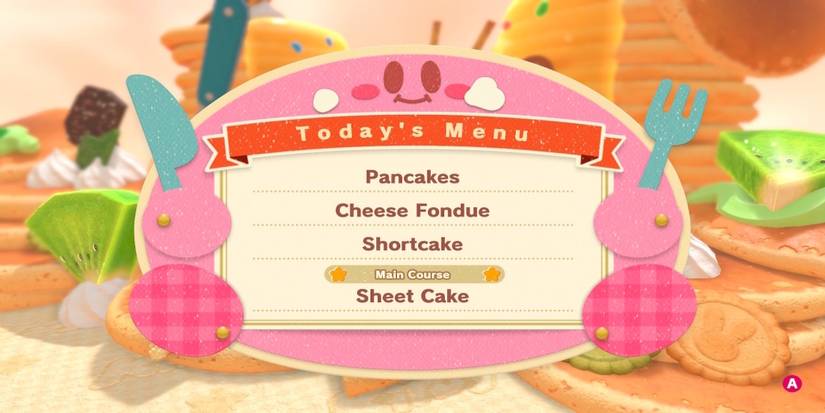 The course overview in Kirby's Dream Buffet