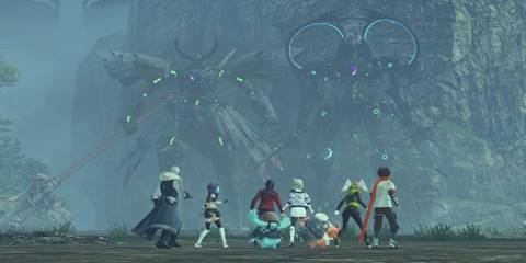 A cutscene with the character party in Xenoblade Chronicles 3