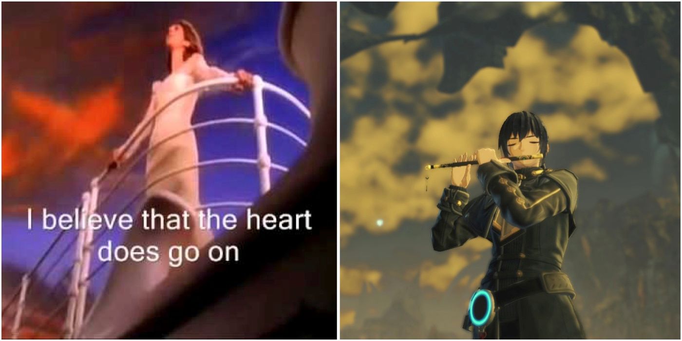 A Xenoblade Chronicles 3 meme involving Titanic