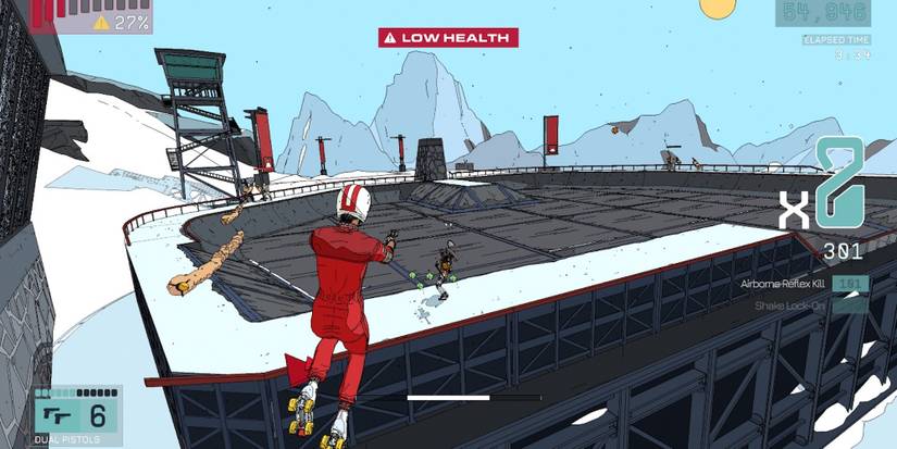 Fighting enemies in Rollerdrome
