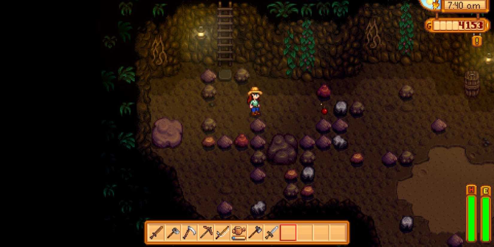 Placing a Cherry Bomb in the Mines in Stardew Valley