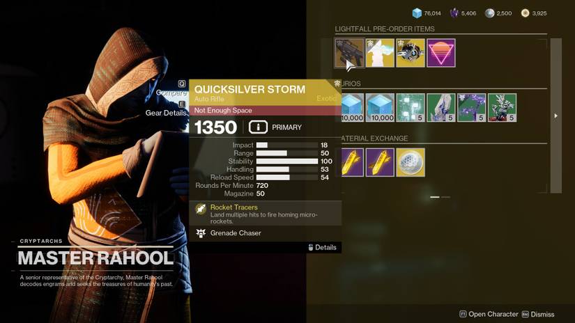 destiny 2 master rahool lightfall expansion edition quicksilver storm exotic auto rifle how to get early