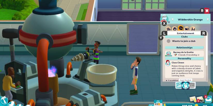 Students use a machine in Two Point Campus