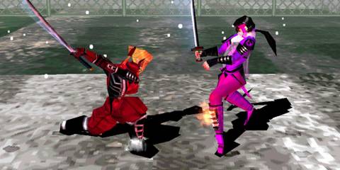 Playing a match in Bushido Blade
