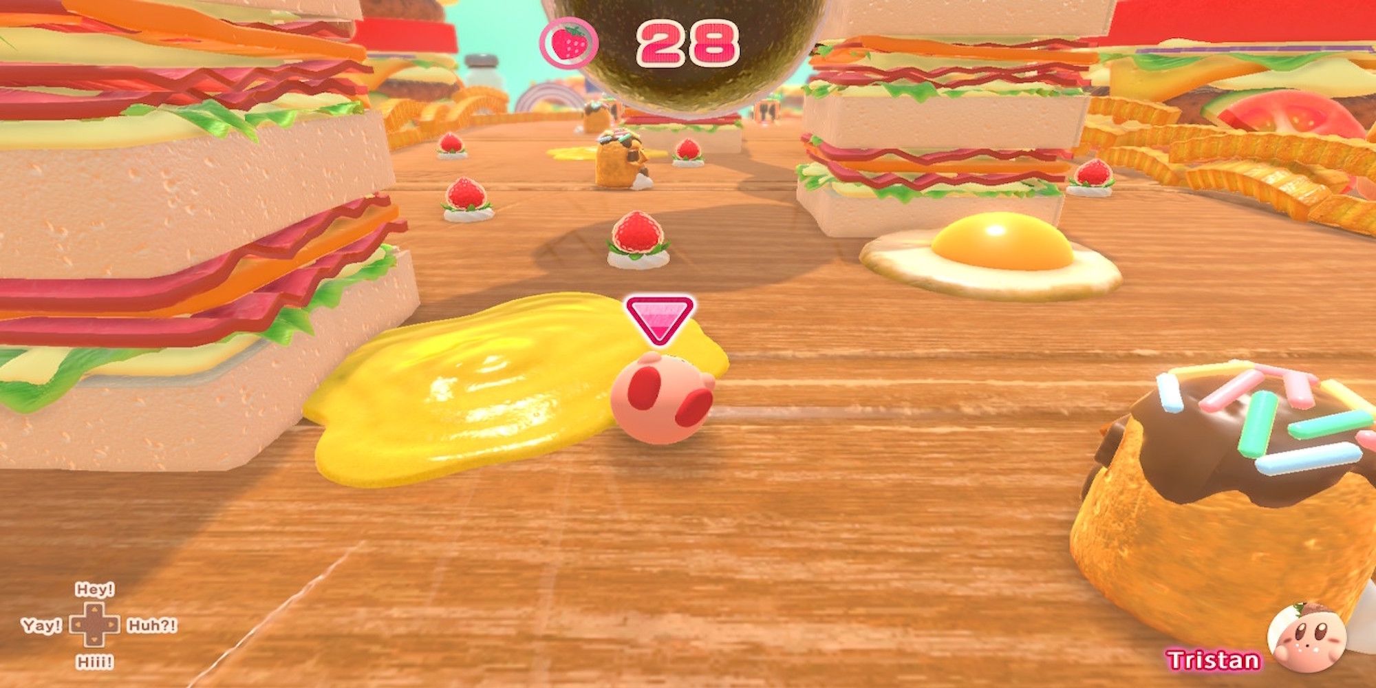 Playing a race in Kirby's Dream Buffet