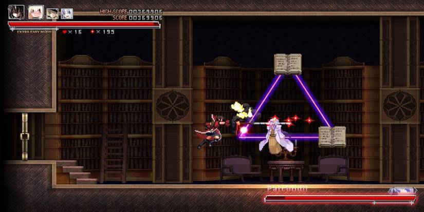 Fighting a boss in Koumajou Densetsu Scarlet Symphony
