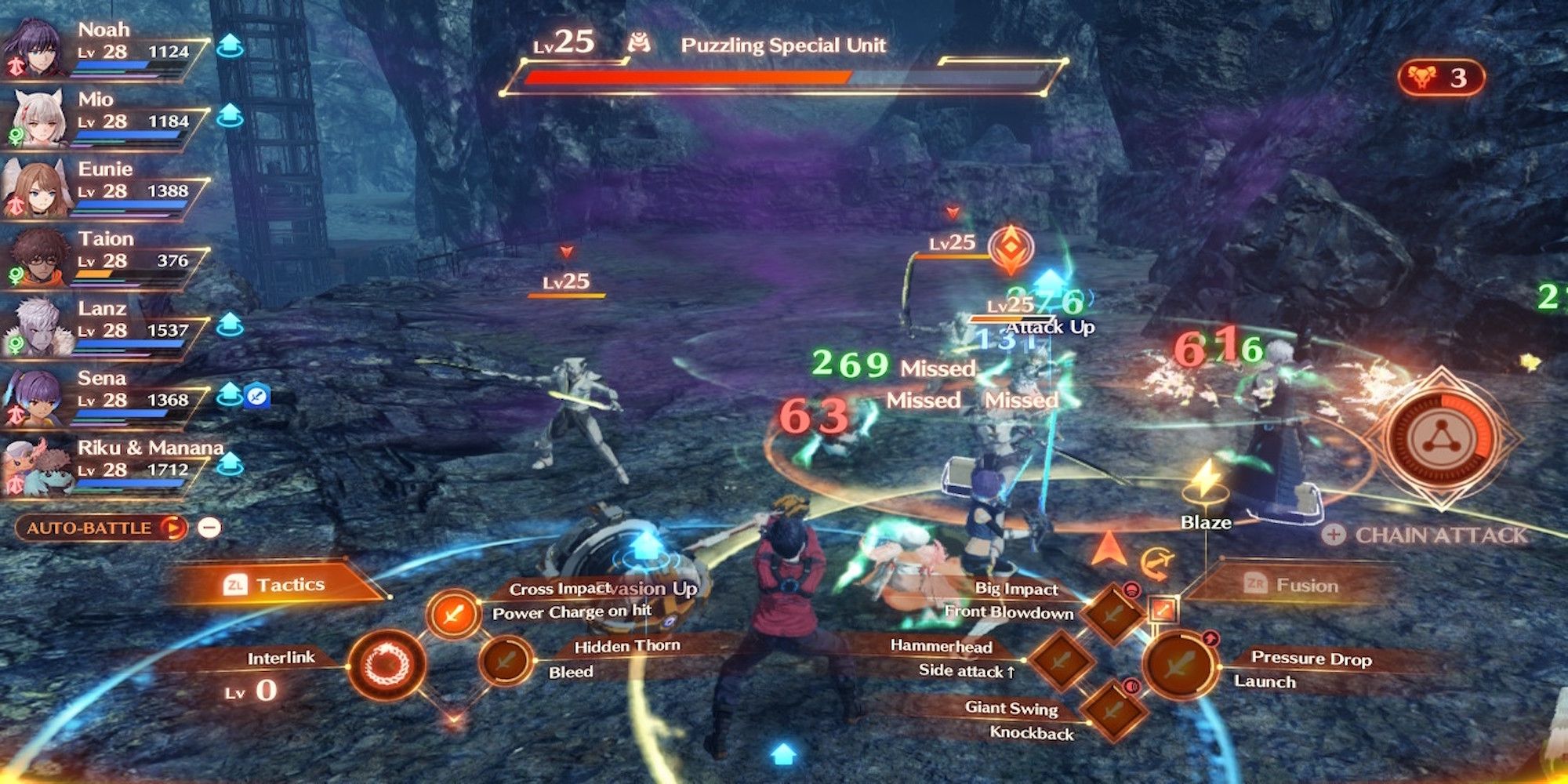 Fighting enemies in Xenoblade Chronicles 3