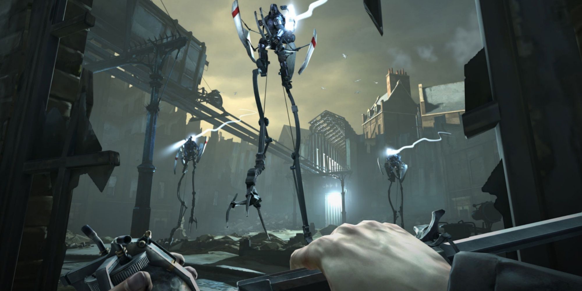 Fighting enemies in Dishonored