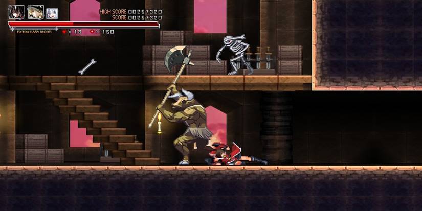 Fighting enemies in Koumajou Densetsu Scarlet Symphony