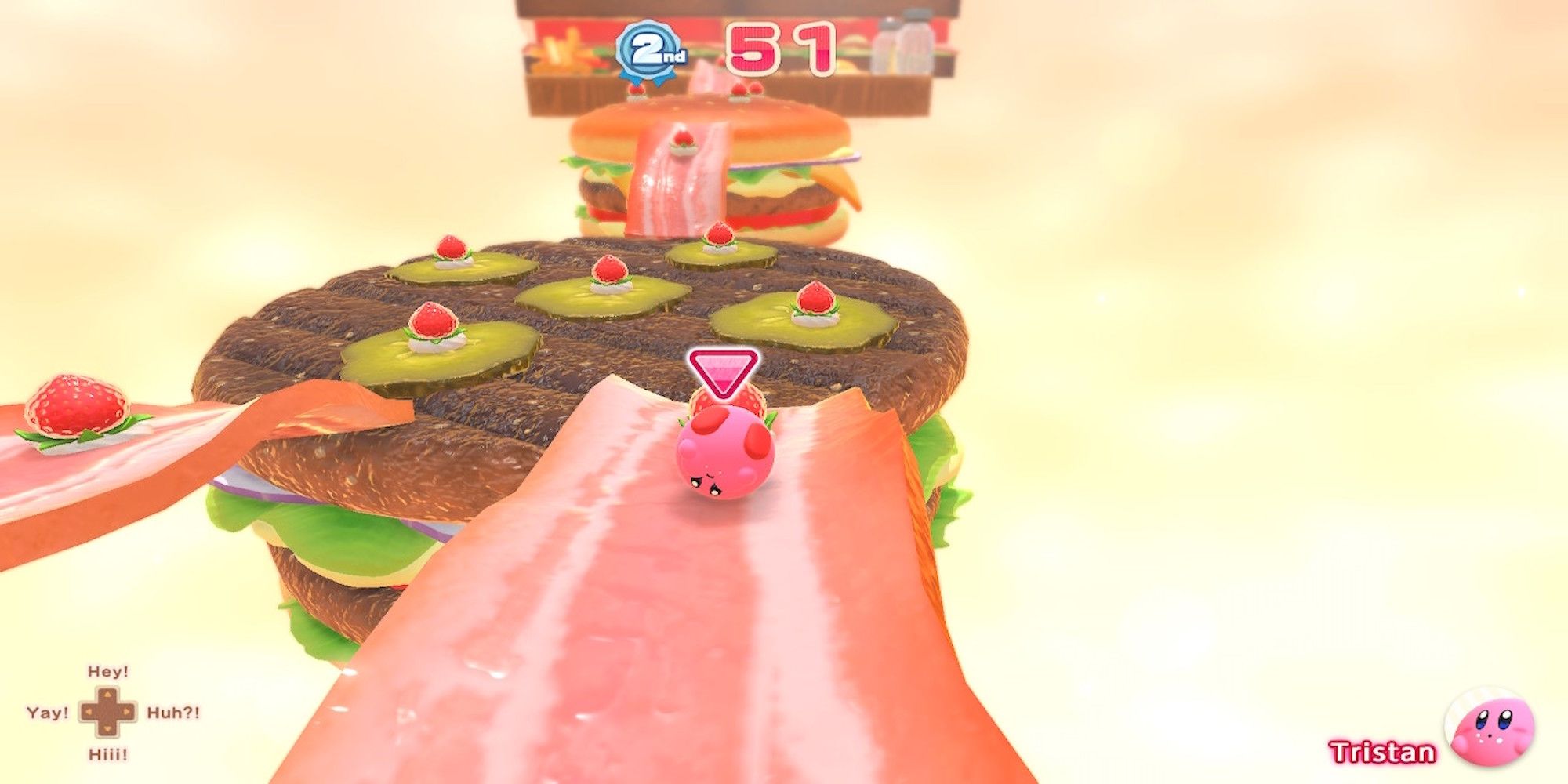 Playing a race in Kirby's Dream Buffet