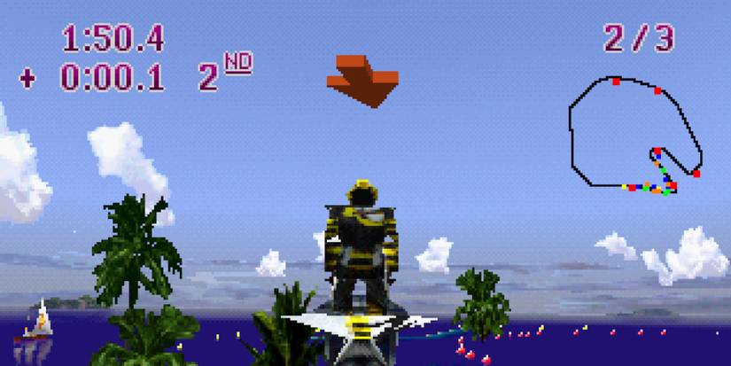 Playing a match in Jet Moto