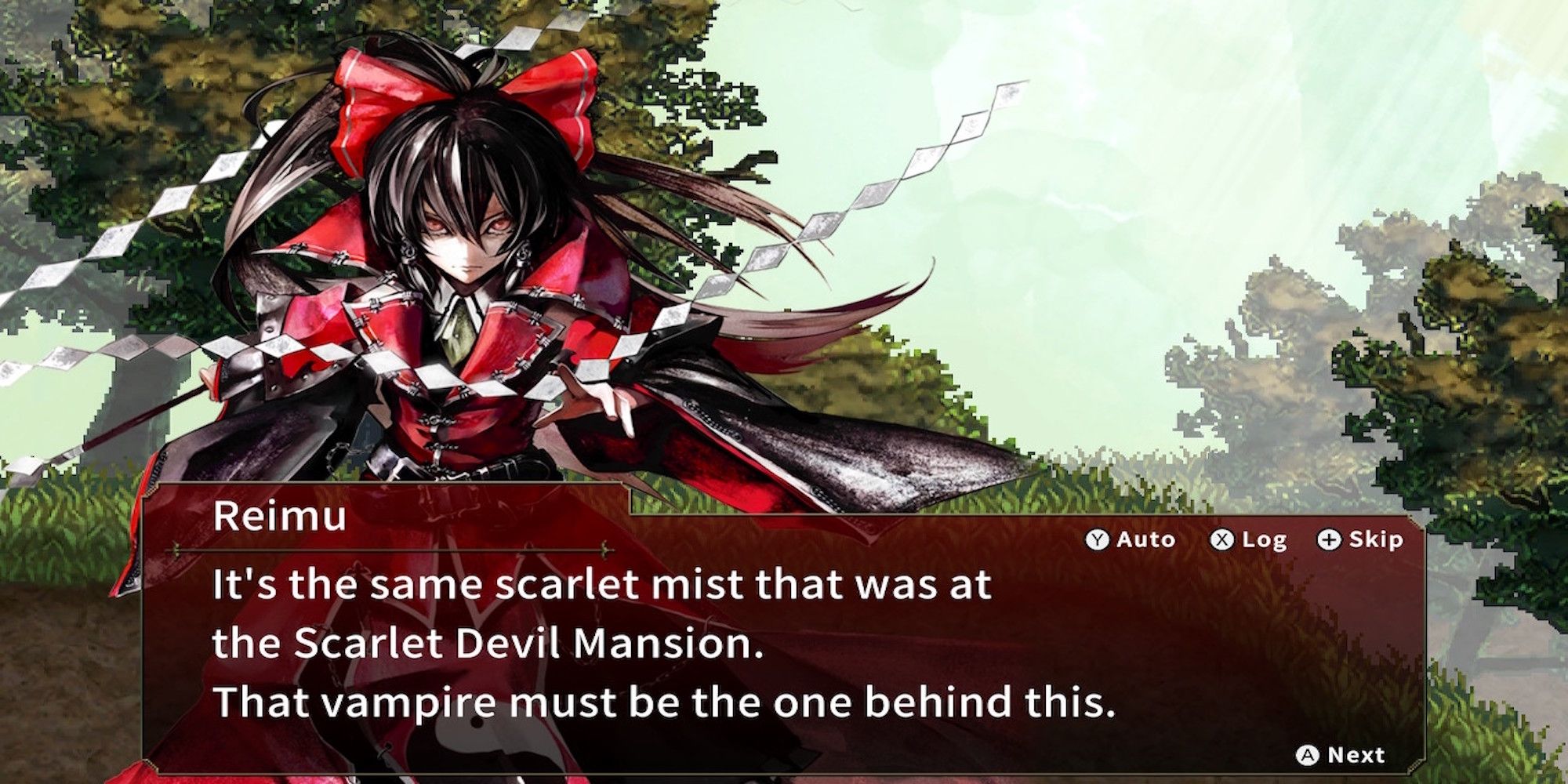 A cutscene featuring characters in Koumajou Densetsu Scarlet Symphony