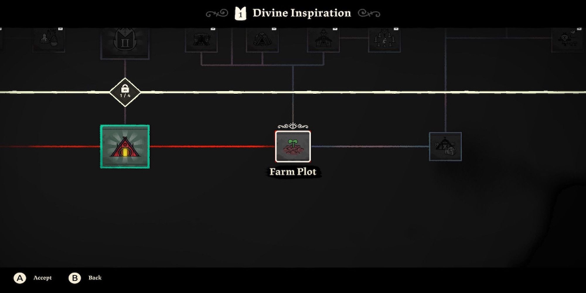 The Divine Inspiration skill tree in Cult of the Lamb