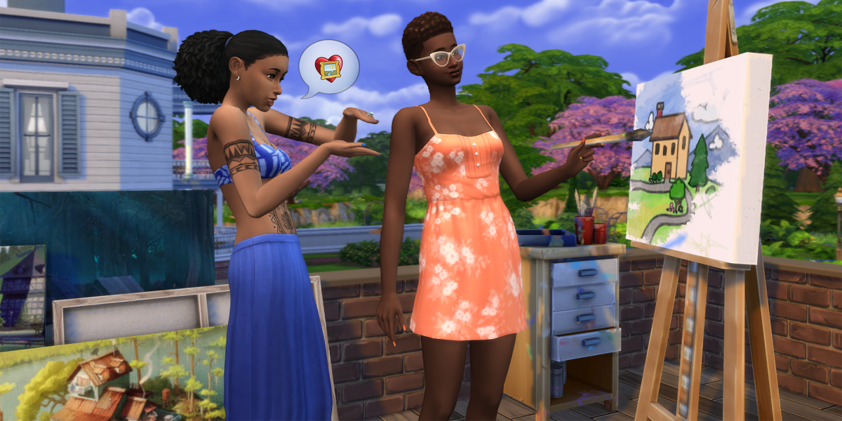 A Sim mentors another Sim in The Sims 4