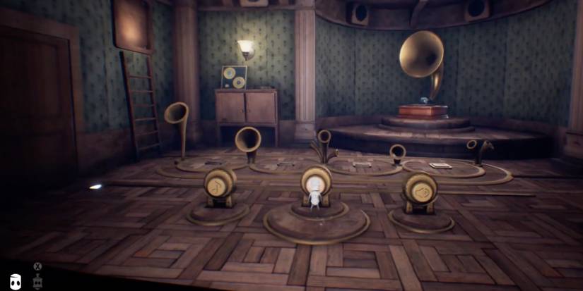 A Tale of Paper: Refolded - Make music with the right notes - Player solves a puzzle near the Gramophone