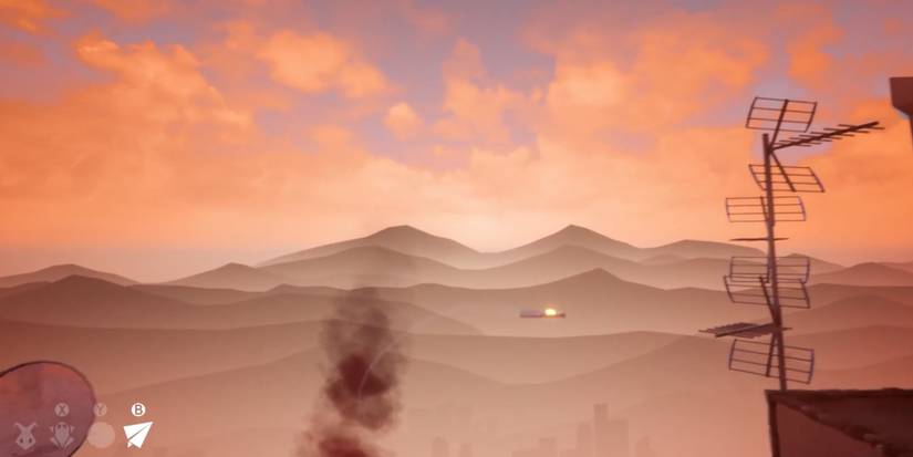 A Tale of Paper: Refolded - Soar through the skies as a paper plane - Player gets a boost from the chimney while flying as a paper plane