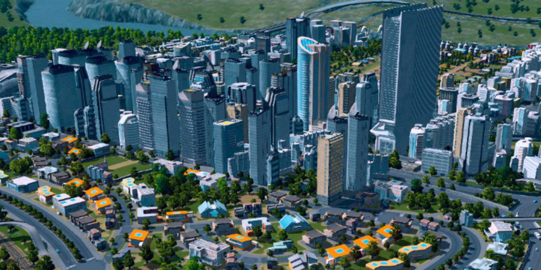 A functioning city in Cities Skylines