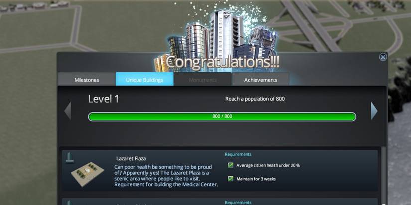 A milestone in Cities Skylines