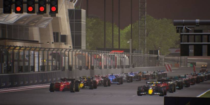 A race beginning in F1 Manager 2022