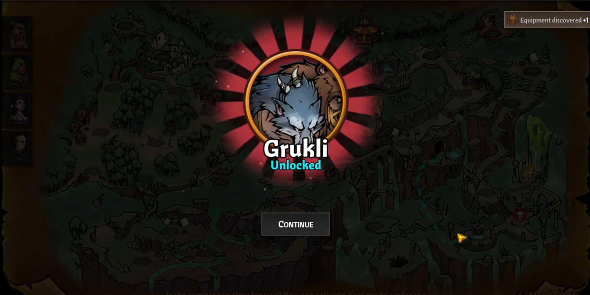 Across The Obelisk - Grukli Unlocked Popup In-game