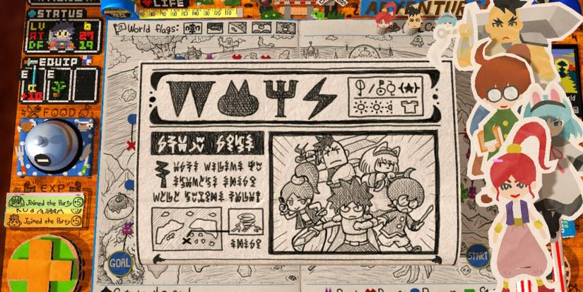 Four NPCs and a newspaper clipping in RPG Time: The Legend Of Wright after completing a chapter section