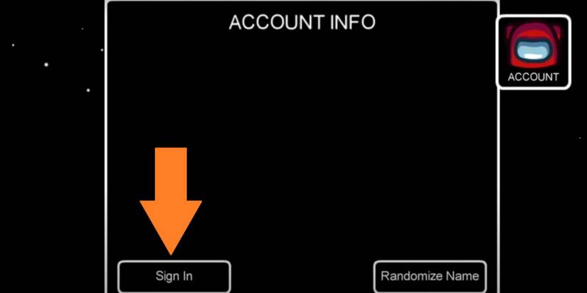 Among Us Hitting The Sign In Button