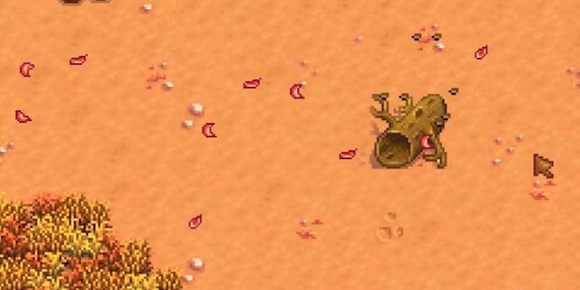 An area with a Large Log in Stardew Valley