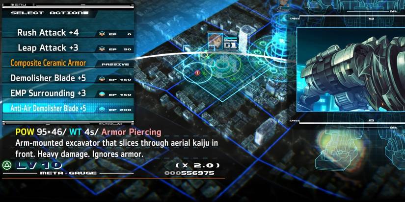 Anti-Air Demolisher Blade in the select menu