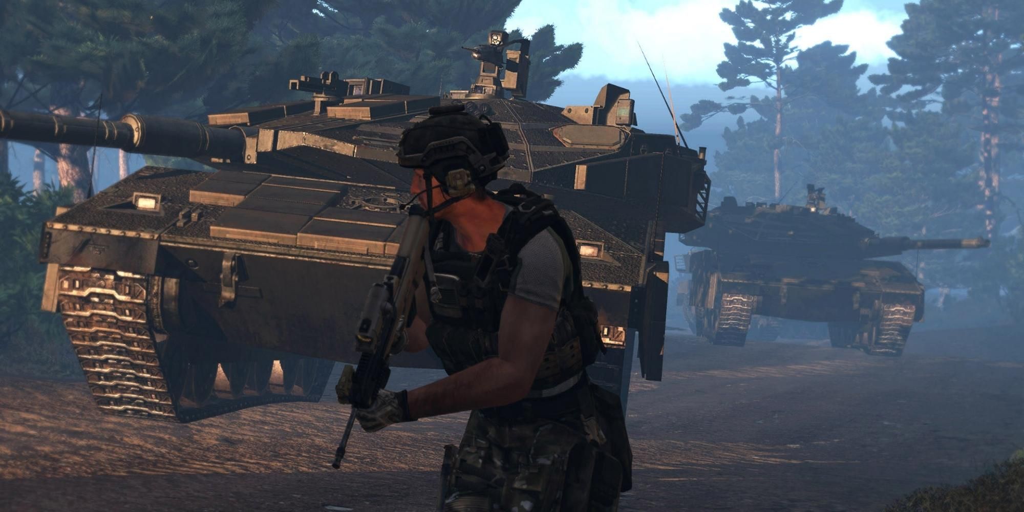 soldier and tanks in Arma 3
