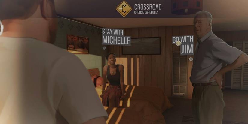 As Dusk Falls Michelle or Jim will determine who gives Vince the news about his father