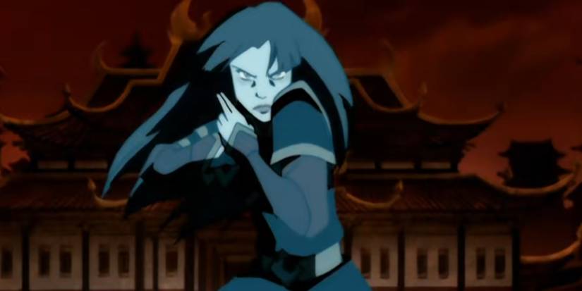 Azula doing lightning redirection