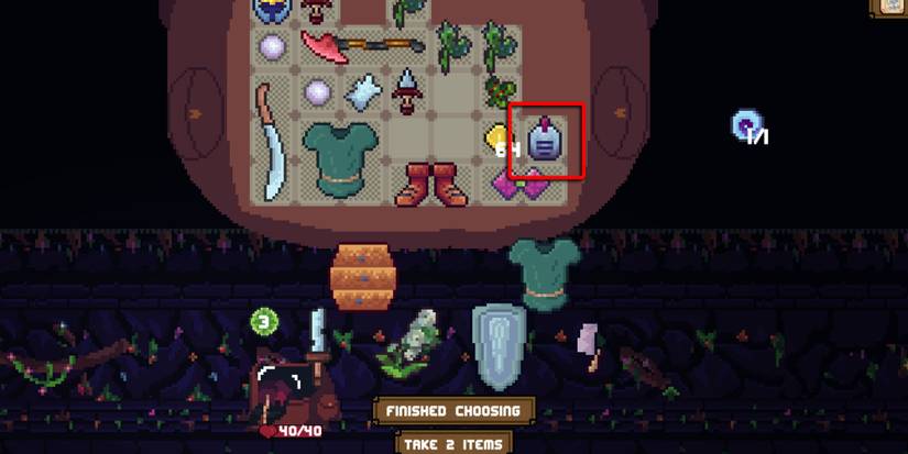 Backpack Hero - Highlighting A Helmet Thats In Effect Even Though Its Near The Bottom